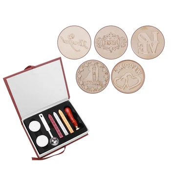 

Personalized Seal Stamp Initial Love Vintage Wax Badge Seal Stamp Wax Kit Set for DIY Scrapbooking Decorative Stamp Craft