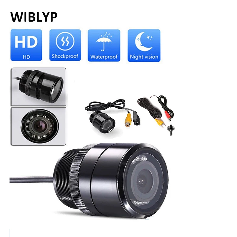 

Car Rear View Reverse Camera Universal 28MM HD Night Vision Car CCD Front View Camera Waterproof with 6M Video Cable