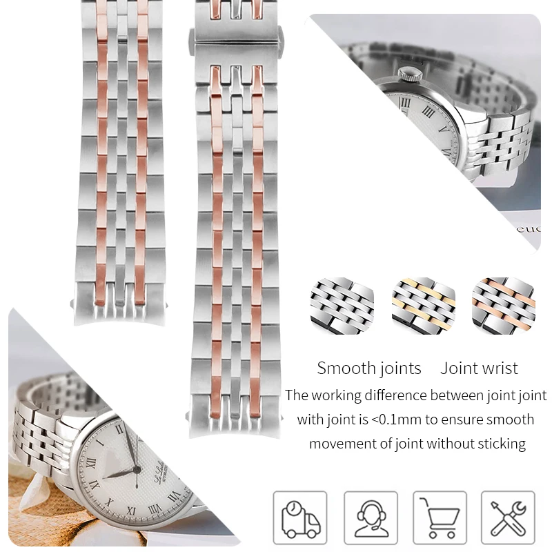 19 мм Нержавеющая сталь металлические часы группы аксессуары для Tissot 1853 T41 Lelocle