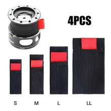 

4pcs/pack Black Elastic Fishing Spool Belt Reel Protection Spinning Band Wheel Reel Accessories S/M/L/LL W/ A Handle Flexibility