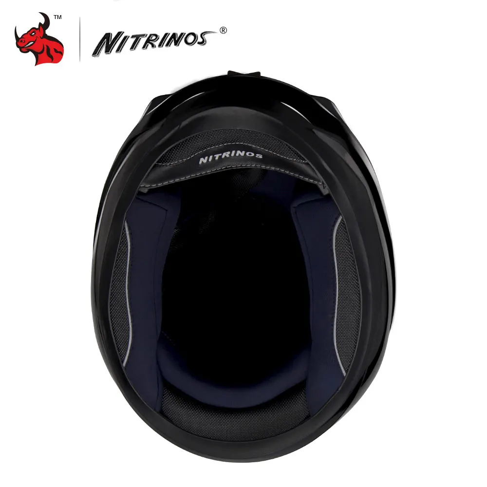 Мотоциклетный шлем NITRINOS для женщин Модный черный на все лицо|full face motorcycle