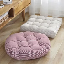 Coussin de chaise moderne Simple et épais, coussin de Tatami rond en coton et lin