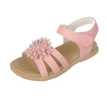 

Girls Princess Sandals 2020 Summer Sandals Kids for Party Children's Shoes Diamond Flower Soft Bottom Korean Roman Size 26-36