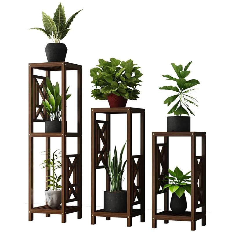 Rack Independent Solid Wood Meaty Flowerpot Frame A Living Room Balcony Green Luo Botany Woodiness Chlorophytum Flower Airs