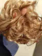 Moño de pelo Natural desgastado para mujer, pelo falso de estrella completa, Donuts de novia, envoltura sintética, rizado, elástico, Updo scrundy