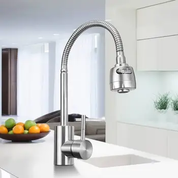 

Kitchen 360Degree Rotatable Spout Single Handle Sink Basin Faucet Adjustable Pull Down Spray Cold and Hot Mixer Tap Deck Mounted