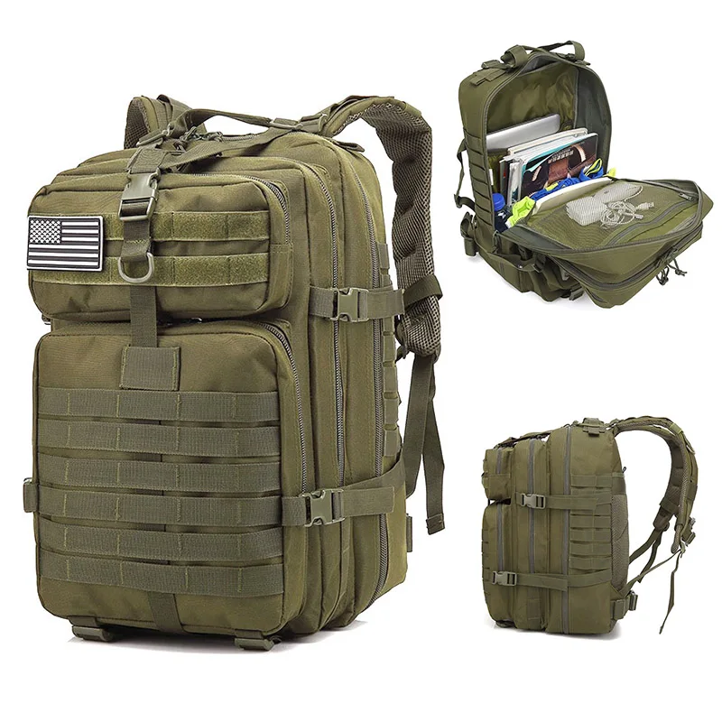 

Тактический большой Штурмовой Рюкзак объемом 50 л, военная сумка 3P, водонепроницаемый уличный рюкзак Hikking для кемпинга, армии, охоты, Рюкзак Molle