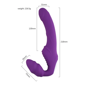 Realistic Dildo Vibrator Massager Strapless Strap on Lesbian Double Head G-Spot Stimulate Clitoris Sex Toy for Couple Dual Motor 2