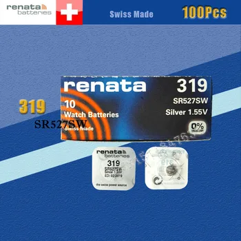 

100 PCS renata Silver Oxide Watch Battery 319 SR527SW 527 1.55V 100% original brand renata 319 renata 527 battery