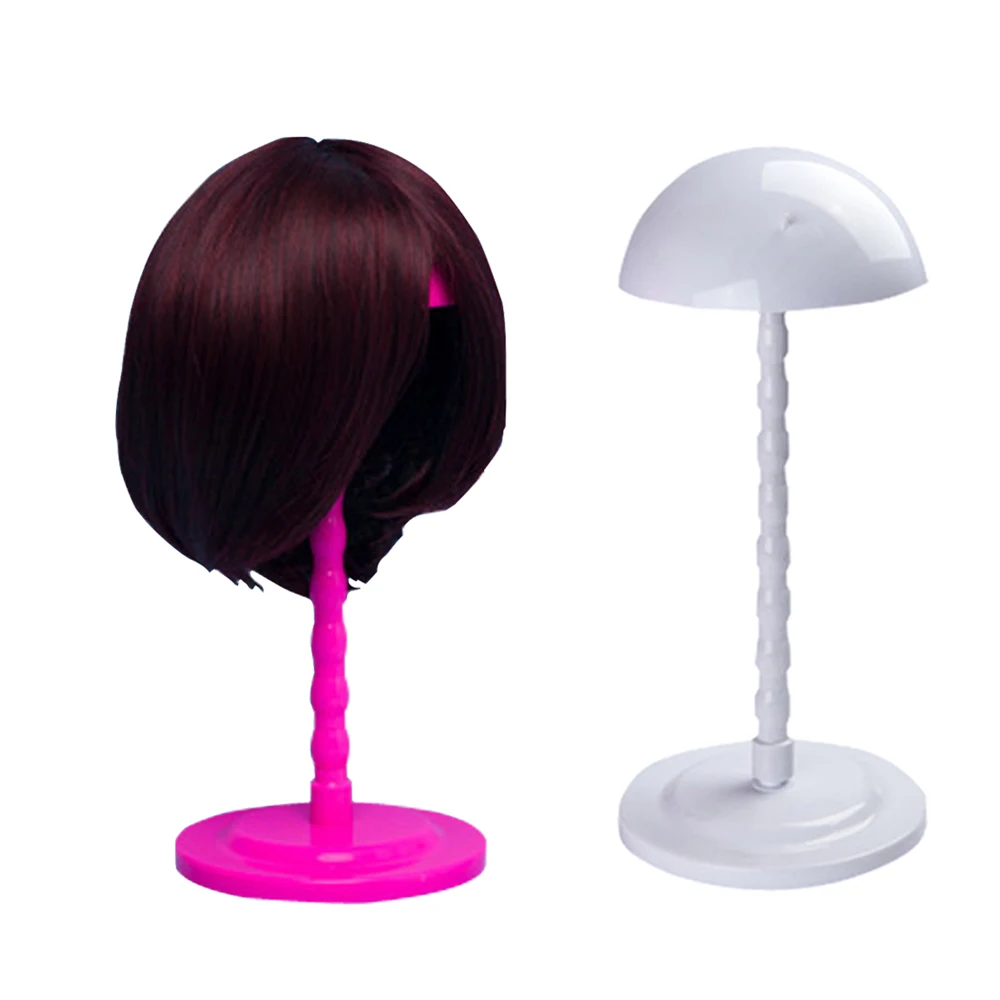 

High Quality Plastic Wig Display Stand Mannequin Dummy Head Hat Cap Hair Holder Foldable Stable Tool Mushroom Head In Wig Stands