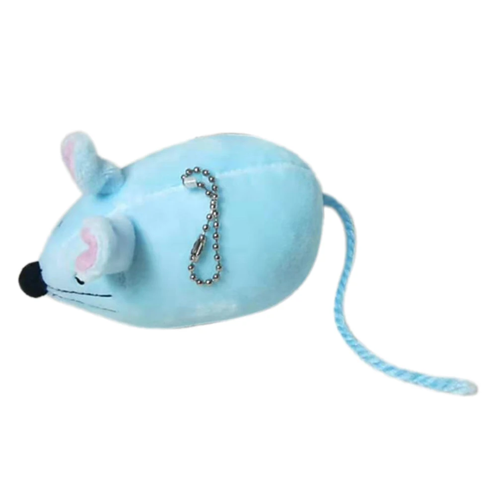 Cartoon Mouse Animal Plush Doll Stuffed Keychain Pendant Bag Hanging Decor Gift Cartoon mouse animal design mini size adorable - Цвет: BlueSimulation Type