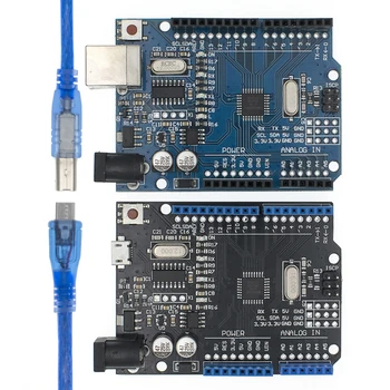 

Arduino UNO R3 CH340G+MEGA328P SMD Chip 16Mhz for UNO Arduino R3 Development Board USB CABLE ATEGA328P