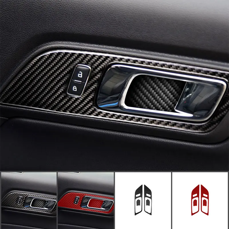 Carbon Fiber for Ford Mustang 2015-2019 Inner Car Dashboard Panel Trim Stickers 