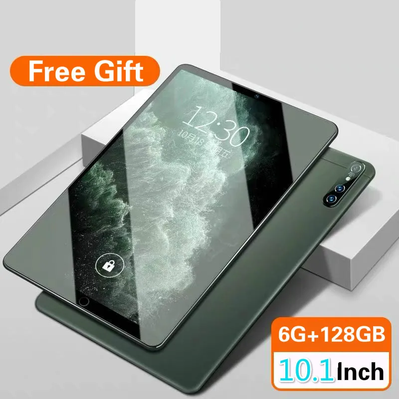 2021 nueva 10,1 pulgadas de aprendizaje en línea de la tableta Android 9,0 10 core 6GB + 128GB tarjeta SIM Dual WIFI tableta GPS 4G teléfono móvil