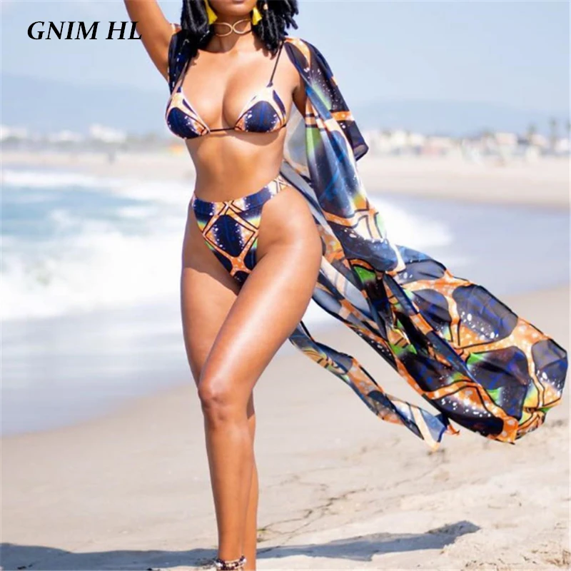 

High Waist Women Swimwear Bikini Mujer 2019 Retro Print Brazilian Swimsuit Women Push Up Beachwear Bathing Suit Female Biquini