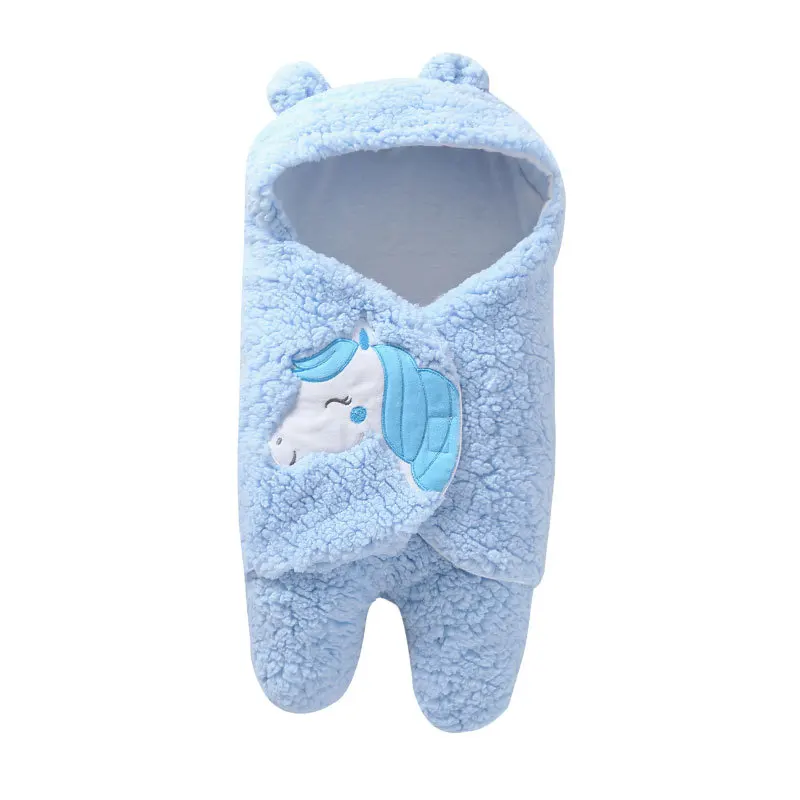 2020 ins style Cosy newborn Baby Sleeping Bag  Plush Cartoon One piece Warm receive Blanket for newborn infant sleepwear