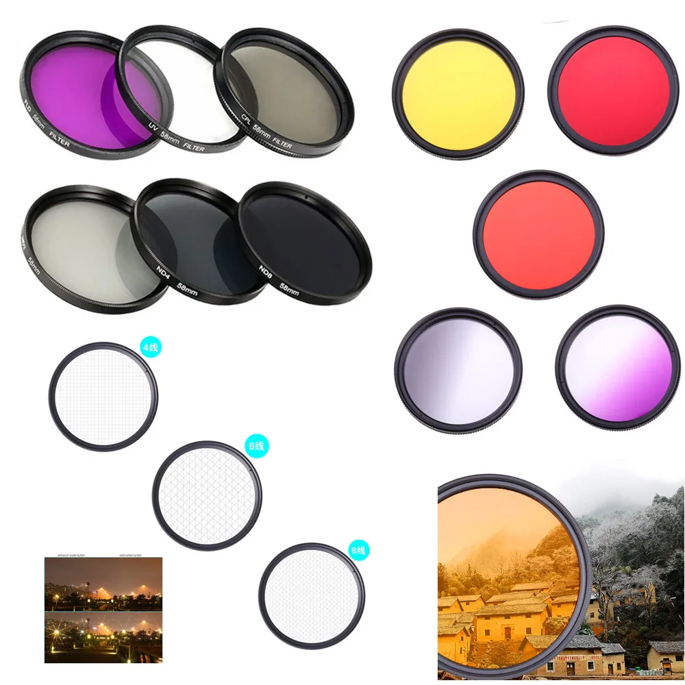 Uv Filter Camera Lens Filter Color Filter Photography Filter DSLR Camera Lens Filter UV ND FLD Star Colour 37 40.5 43 46 49 52 55 58 62 67 72 77 82 mm for Nikon Canon Sony Fujifim Olympus