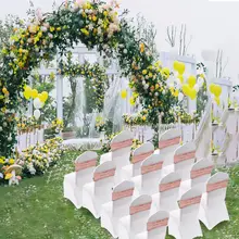 10 шт./компл. класса люкс с блестками и повязка на стул, бант, модные чехлы на кресла стрейч пояс Свадебный Праздничный Декор