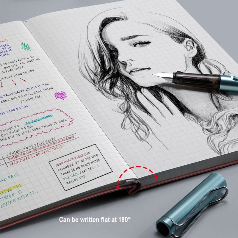 Grande Super Grosso Caderno Grade Quadrada Diário Diário Cadernos Diário Diário a5 b5 - Imagem 3