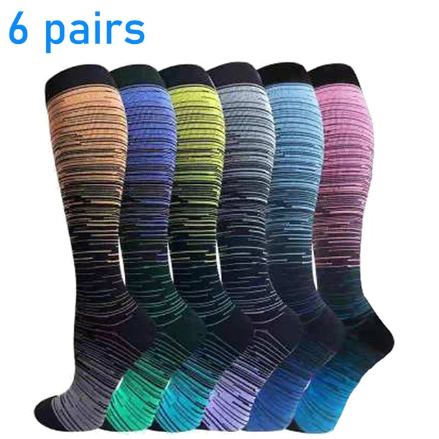 Compression Stockings Sport Compression Socks 3/6/7/8 Pairs Per Set Soccer Sports Wear Female Male Men Women Gift Persent 6 Pairs S Style