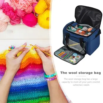 New Storage Bag Women Tote Yarn Wool Bag Holder Storage Case for Mom Crocheting Hooks Thread Sewing Accessories Knitting Bag 5