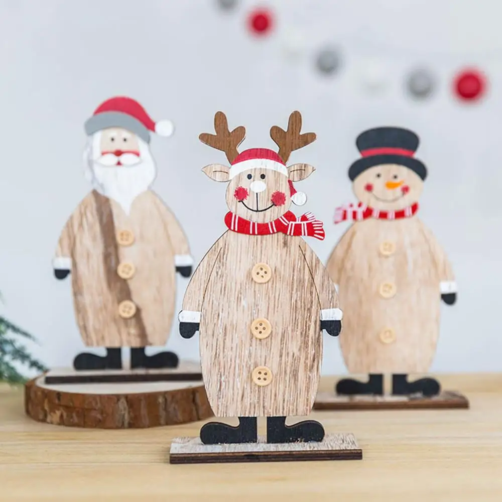 FENGRISE деревянные куклы-ангелы рождественские украшения Санта Клаус рождественские украшения для дома Рождественский кулон Navidad ремесла подарок