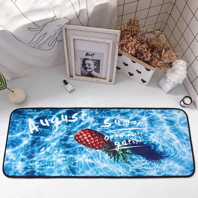 

Pineapple Pattern Carpet Anti-Slip Rectangle Rugs Home Living Room Bedroom Carpet Summer Beach Floor Mat