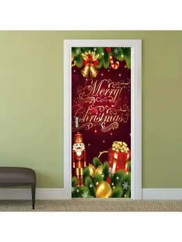 

77cm/90cm Christmas Decoration 3D Wall Stickers Snowman Pattern Door Stickers