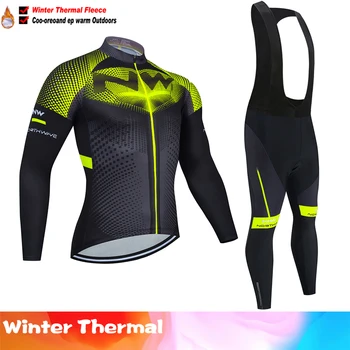 

Fluorescent color Northwave Warm 2020 Winter Thermal Fleece Cycling Clothing Men's Cycling Set Outdoor Riding Bike MTB Clothing