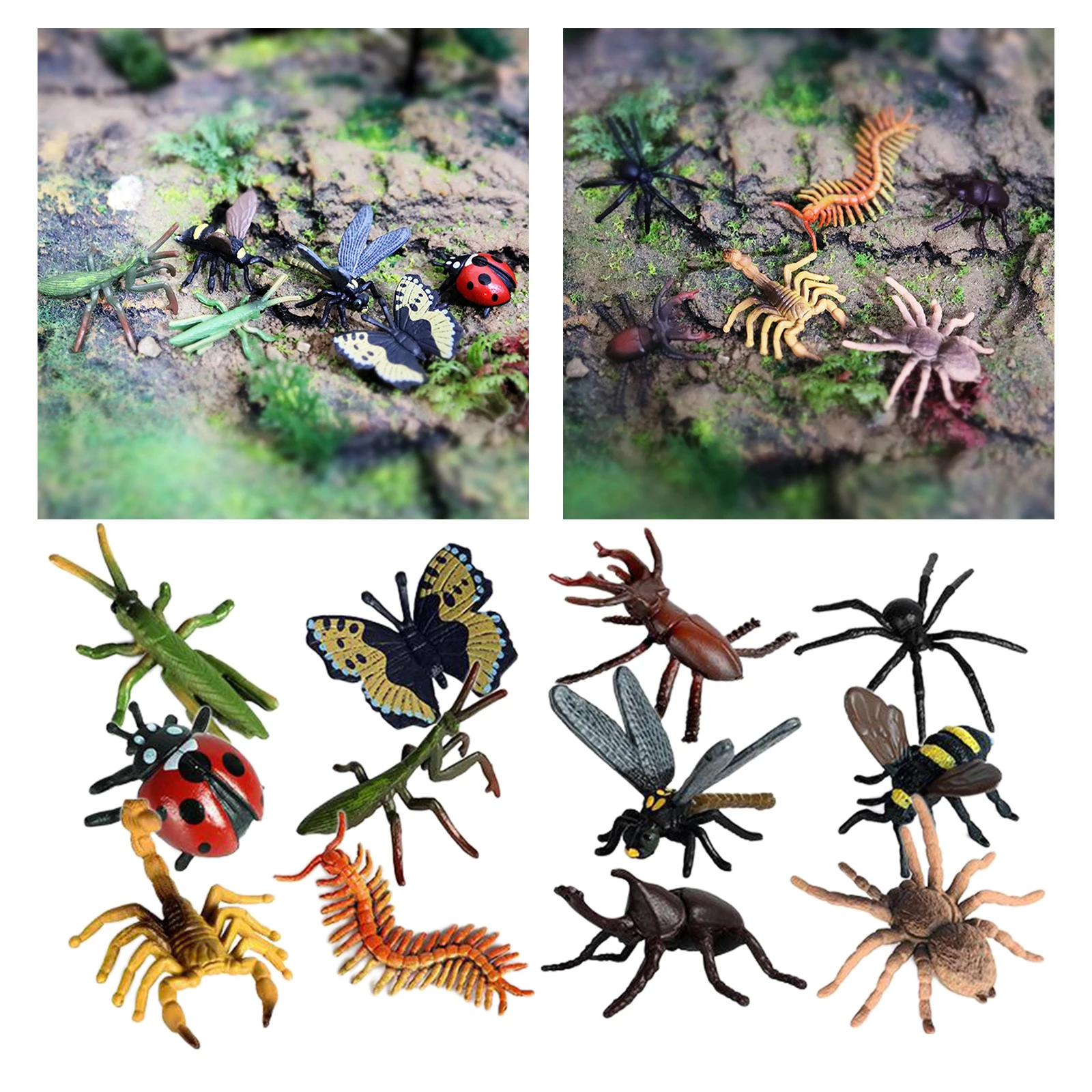Insecto figuras juguetes con coloridos Ootsr 39 un plástico insectos y errores para Niños 
