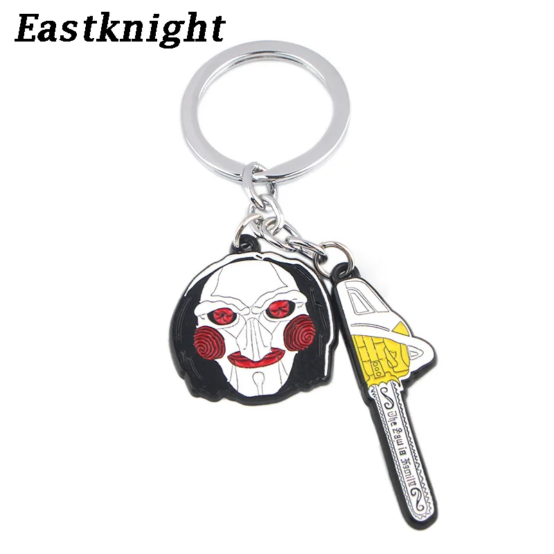 

K697 Halloween Jewelry the Film Saw Cool Keychain Keys Ring Gift For Fans Pendant Key Holder Car key Rings Men's Jewelry 1pcs