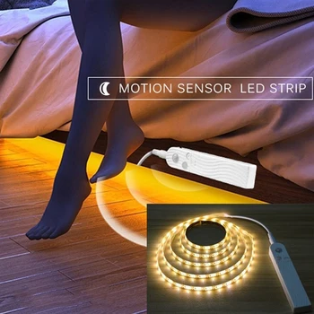

Waterproof DC 5V 2835 PIR Motion Sensor LED Cabinet Light 0.5m /1m /2m Ribbon Under Bed Lamp for Wardrobe Stairs