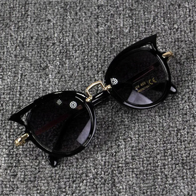 Longkeperer детские солнцезащитные очки для девочек брендовые Детские очки с кошачьими глазами для мальчиков UV400 детские солнцезащитные очки милые очки оттенки очки - Цвет линз: Black