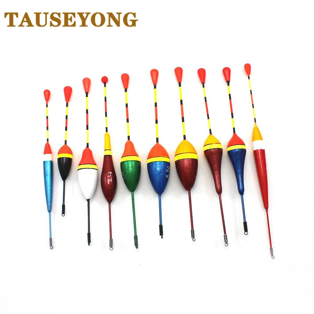10 unids/lote pesca flota de boya de corcho de pesca palo de luz flota fluctúan tamaño de Mezcla Color flotar boya para accesorios de pesca