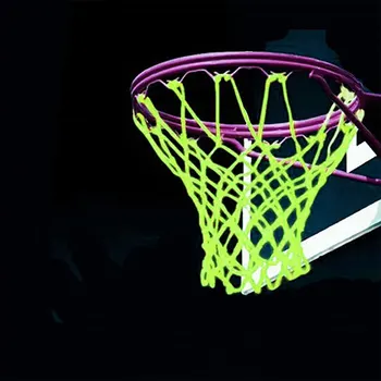 

Luminous Outdoor Glowing Net 2020 Basketball Net Nylon Replacement Standard Size Net Green/yellow Sports Basketball Hoop Mesh