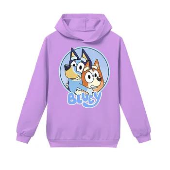 

2020 bingo bluey Printed Children Hooded Sweatshirt Top Cotton Boys Girls casual Loose Thin Hoodie Clothes 3-16years