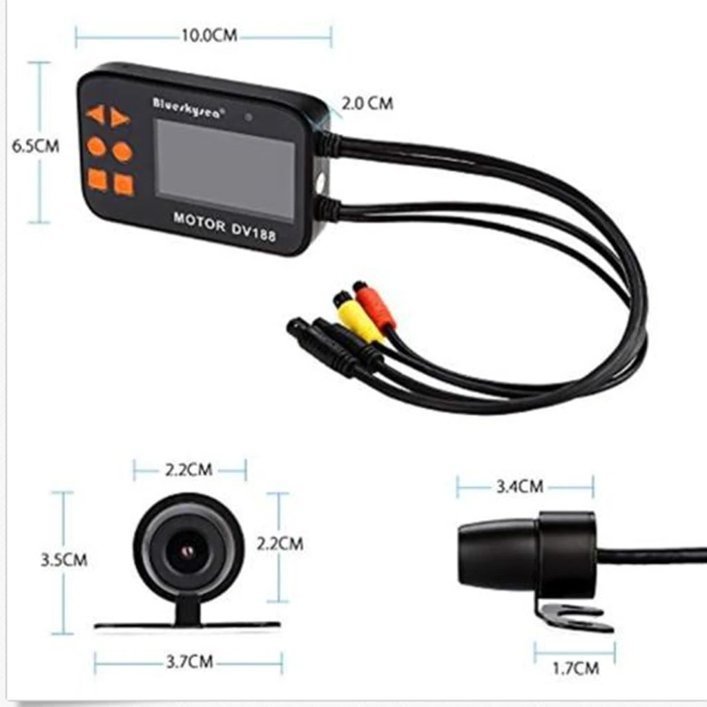 1 Set DV188 Action Camera Motorcycle FHD 1080P DVR Camcorder 2.7 Inch LCD Video Recorder 130° 2 Waterproof Camera Multi-language