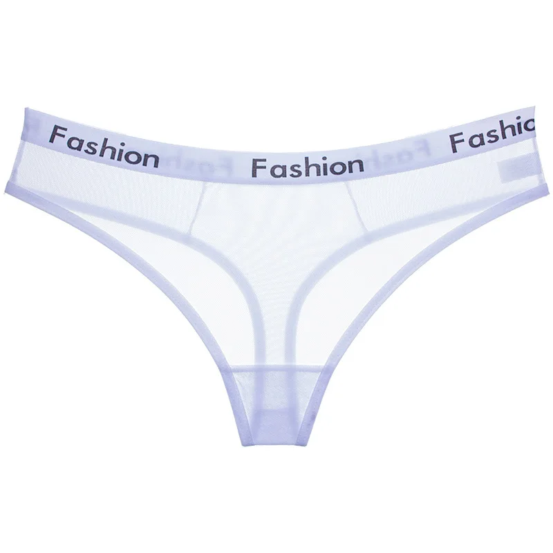 Sporty Style Sexy Transparent Underwear Women Crotch Cotton Briefs Soft Hollow Out Panties String Thong Sex Lingerie