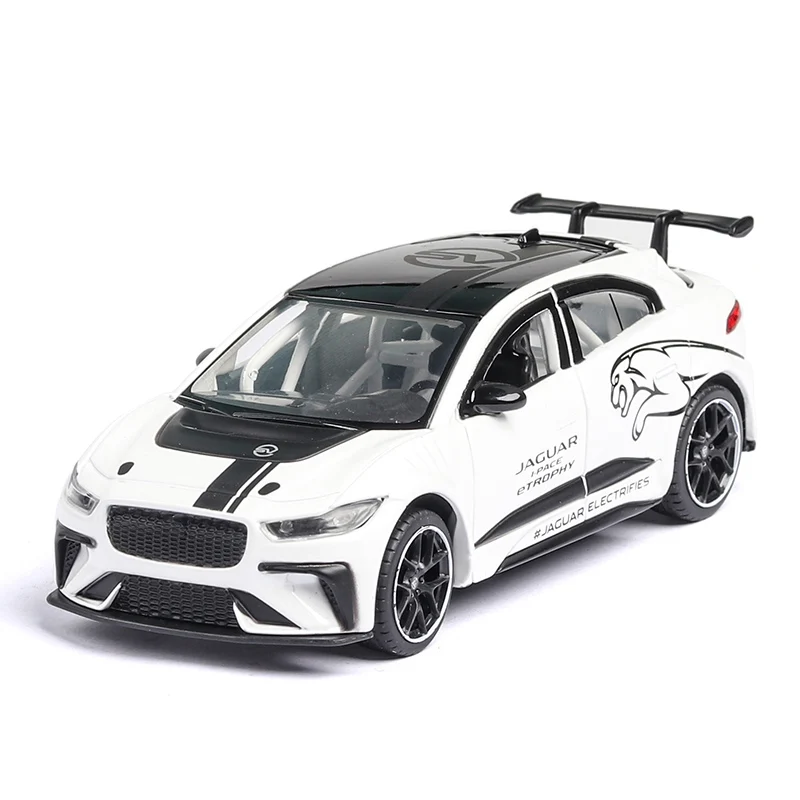 1:32 Масштаб Jaguar I-pace Etrophy автомобильные модельные листы игрушечные транспортные средства гоночный сплав авто с горячей тяги назад колеса автомобиль игрушка для детей - Цвет: I-pace white