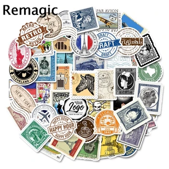 

50pcs Vintage postage stamps Architecture Sticker pack fans anime vintage paster cosplay scrapbooking diy sticker phone laptop