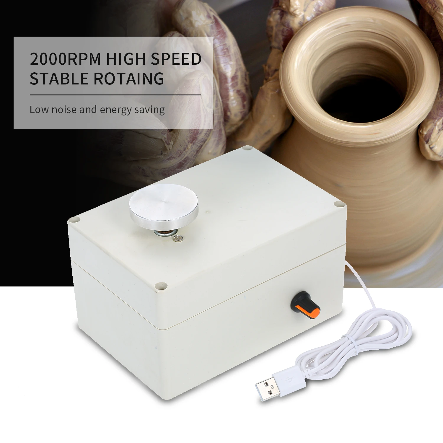Pottery Wheel 2000RPM USB Mini Electric Pottery Wheel Machine Clay Making Pottery Forming Machine Ceramic Work Clay Art DIY Craft 5V-9V