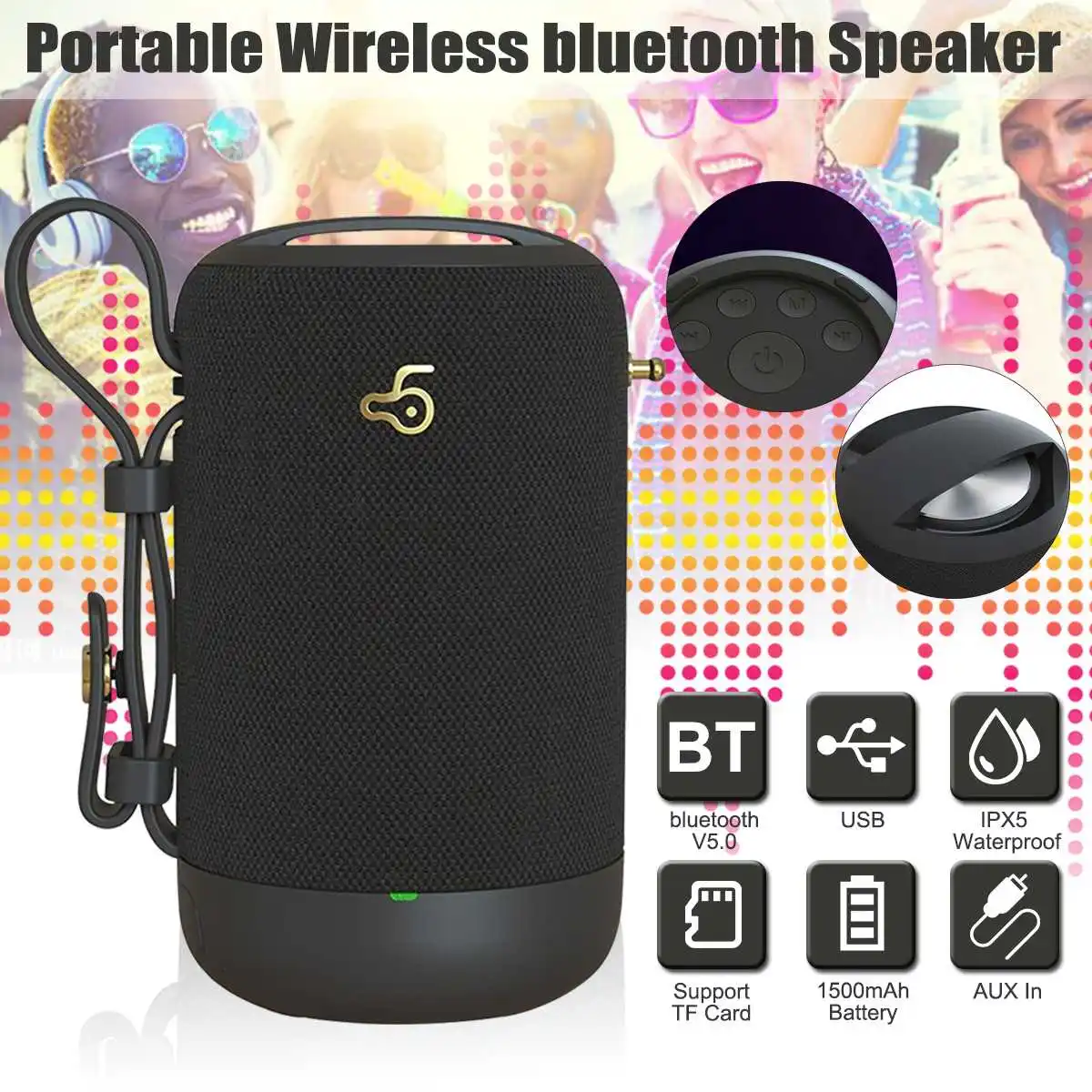 Портативный Динамик Музыка динамик bluetooth Водонепроницаемый уличный портативный беспроводной акустическая система колонки домашний кинотеатр