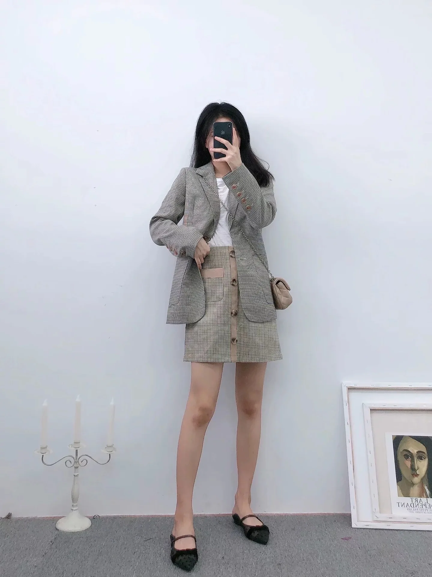 

Western Style 2019 Autumn New Style WOMEN'S Dress Versatile Slimming British-Style Pattern Suit Casual Coat Tops 88