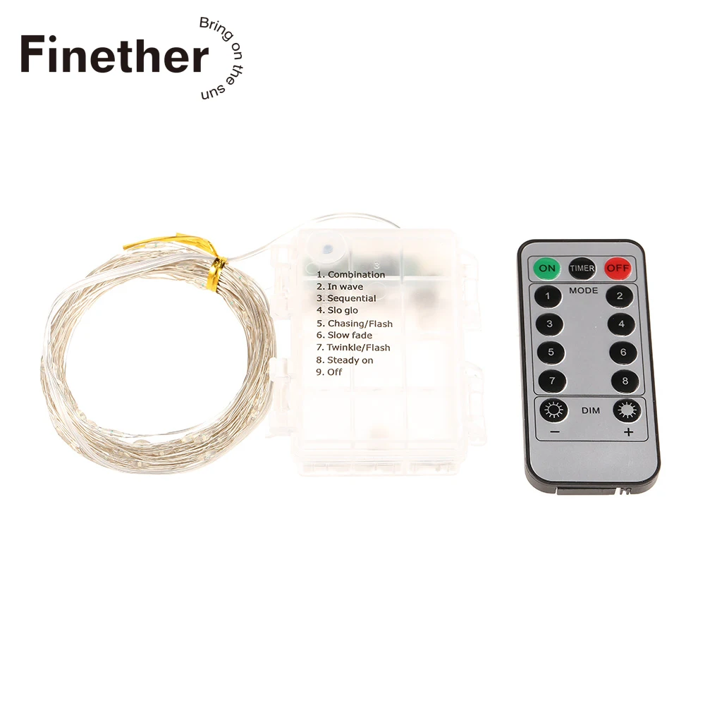 5 м 10 20 Cooper Wire Fairy Garland LED String Lights дистанционное управление Рождественское
