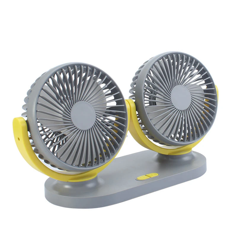Mini ventilador portátil de 12V y 24V para coche, 3 velocidades, grados, ajustable, doble cabezal, interiores|fanáticos| - AliExpress