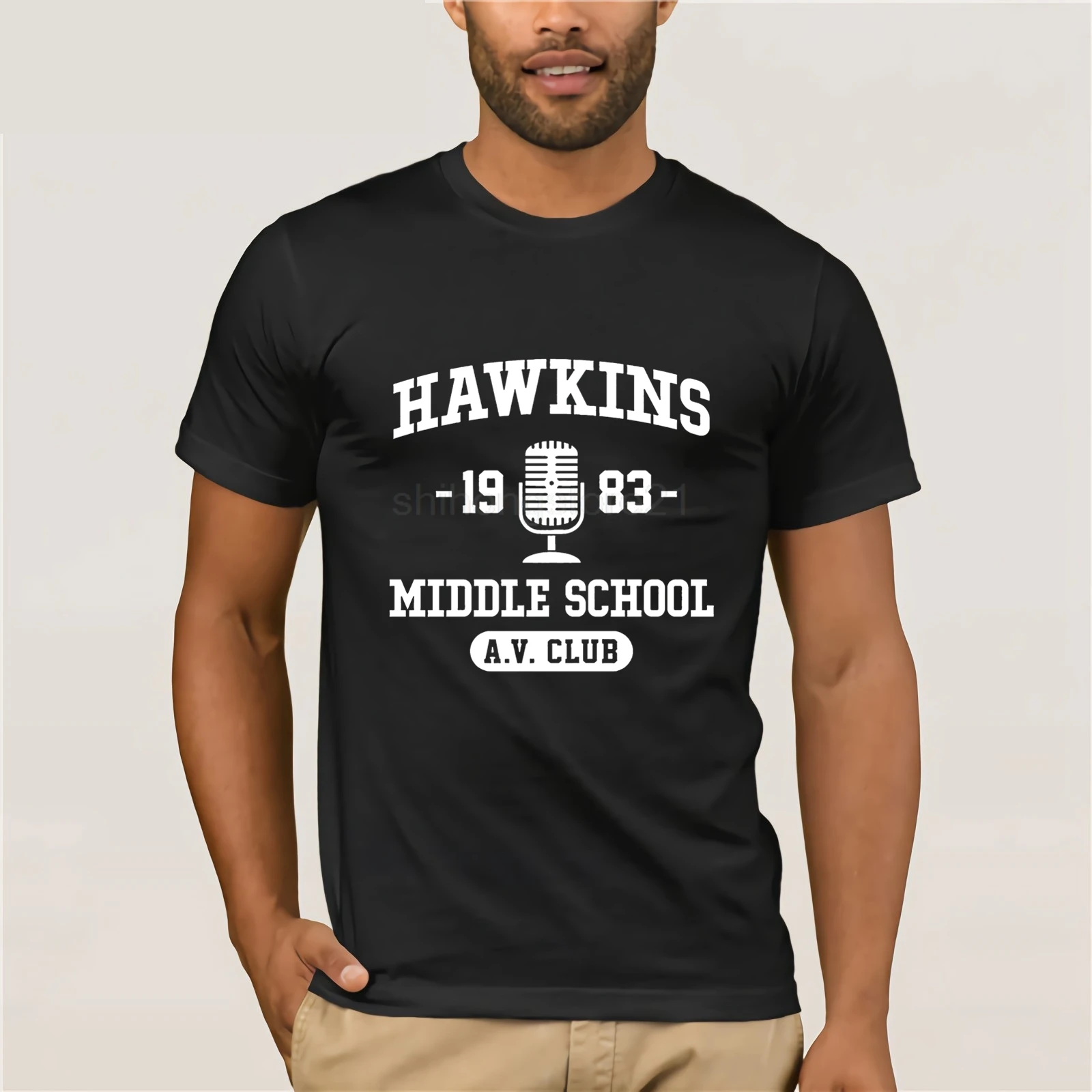 Странные Вещи Hawkins Middle School A V Club мужские футболки унисекс повседневные модные для