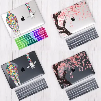 

Redlai for MacBook Pro 13 inch Case A2289 A2251 2020 Release Touch bar Giraffe Cherry Blossoms Print Plastic Hard Shell Case