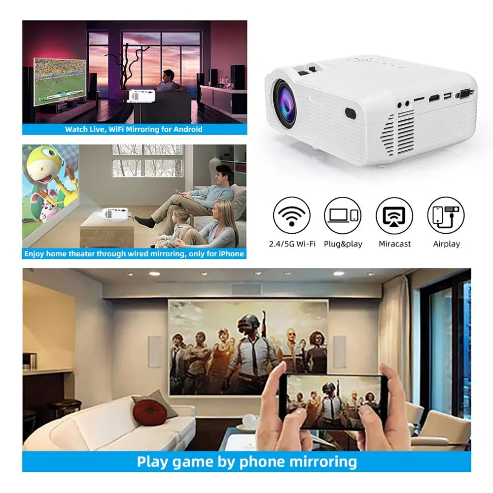 Salange P40W Mini Projector for iPhone 