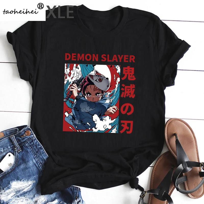 Забавная мультяшная футболка Kimetsu No Yaiba для мужчин унисекс с изображением