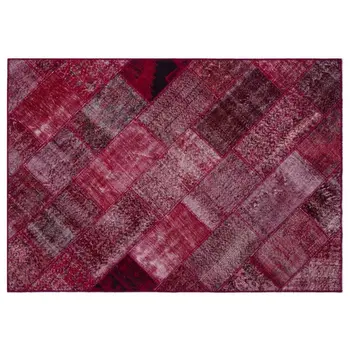 

Handmade Red Vintage Overdyed Patchwork Area Rug 160x230 Cm-5'3''X7'7''